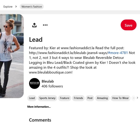 ✨HP✨ BLEULAB Detour Reversible Denim Leggings Size 25 Made In USA - Picture 4 of 16